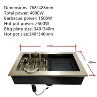 Grill électrique sans fumée coréen infrarouge pour cuisine intérieure, restaurant, table de barbecue et de fondue pour restaurant