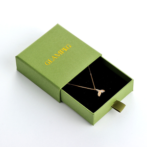 Custom Logo Green Sliding Drawer Jewelry Packaging <b>Box</b> with Pouch <b>Gift</b> <b>Box</b> for <b>Earrings</b> Bracelet Necklace Ring - Product Image 3