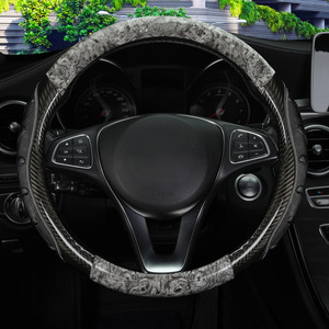 ปลอกหุ้มพวงมาลัยคาร์บอนไฟเบอร์สุดหรู Four Seasons ลายไม้พีช หุ้มหนัง สำหรับรถบรรทุก เส้นผ่านศูนย์กลางภายนอก 39 40 42 45 47 50 ฟรี - Product Image 3