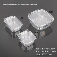 Boîte en plastique PET jetable, design détachable, fonction antivol, stockage alimentaire, légumes, salades, bonbons, gâteaux, emballage personnalisé