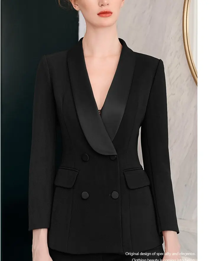 Custom Oem High Quality Uniforms Women Blazer Jackets Formal Blazers Lady Office Work Suit With Pockets Jackets Coat Slim Fit