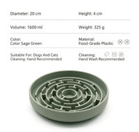 Gamelle anti-glouton pour animaux de compagnie en silicone alimentaire écologique, étanche, motif géométrique, labyrinthe, puzzle, anti-étouffement, prévient les ballonnements