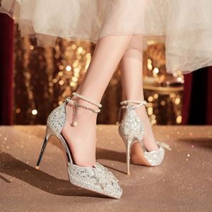 Sandales à talons 1088F-002 à bout pointu, talon aiguille, décoration florale, bride arrière, doublure en cuir microfibre pour mariage et soirée - Product Image 3