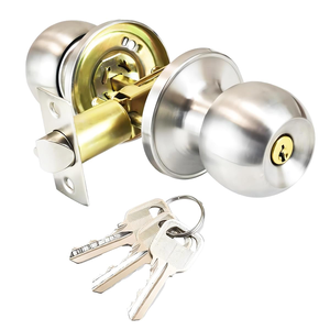 Wholesale 60-70mm Adjustable Latch Stainless Steel <strong>Door</strong> Handle Easy Install Cylindrical <strong>Door</strong> <strong>Knob</strong> Lock with 3 Keys - Product Image 2