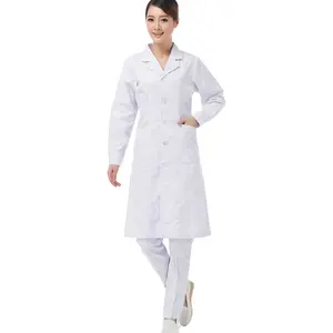 工厂供应商医生实验室外套制服长袖实验室外套白色医生医院制服
