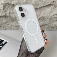 Coque magnétique transparente pour Apple iPhone 17 16 15 14 Pro Max, étui transparent pour iPhone 17 Pro Max avec bouton d'action de la caméra