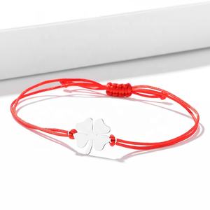 調節可能なステンレス鋼クローバーブレスレットマレーシアからカスタマイズ可能な金メッキ編みロープパーティー用 - Product Image 3