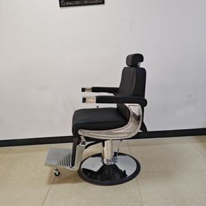 เก้าอี้ตัดผมแบบไฮดรอลิกหนังสังเคราะห์คุณภาพสูงโครงสร้างเหล็กโครเมียมทันสมัยสำหรับโรงแรมร้านเสริมสวยร้านตัดผม - Product Image 4