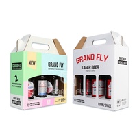 Carpeta de Cartón Reciclable Ecológica Personalizada para Empaque de Seis Botellas de Cerveza, Laminación Mate, Recubrimiento UV, Whisky/Vodka