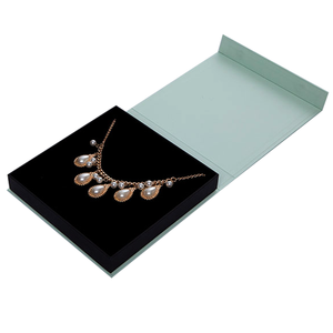Best Selling Custom <b>Book</b> Shape Folding Flip Top Magnetic Buckle Gift Box Necklace Jewelry Box With Magnetic Jewelry Packaging - Product Image 2