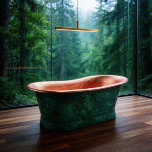 <span class=keywords><strong>Bañera</strong></span> <span class=keywords><strong>de</strong></span> Cobre Hecha a Mano con Acabado en Pátina Verde, <span class=keywords><strong>Bañera</strong></span> Independiente <span class=keywords><strong>de</strong></span> Estilo Antiguo para Villa - Product Image 6