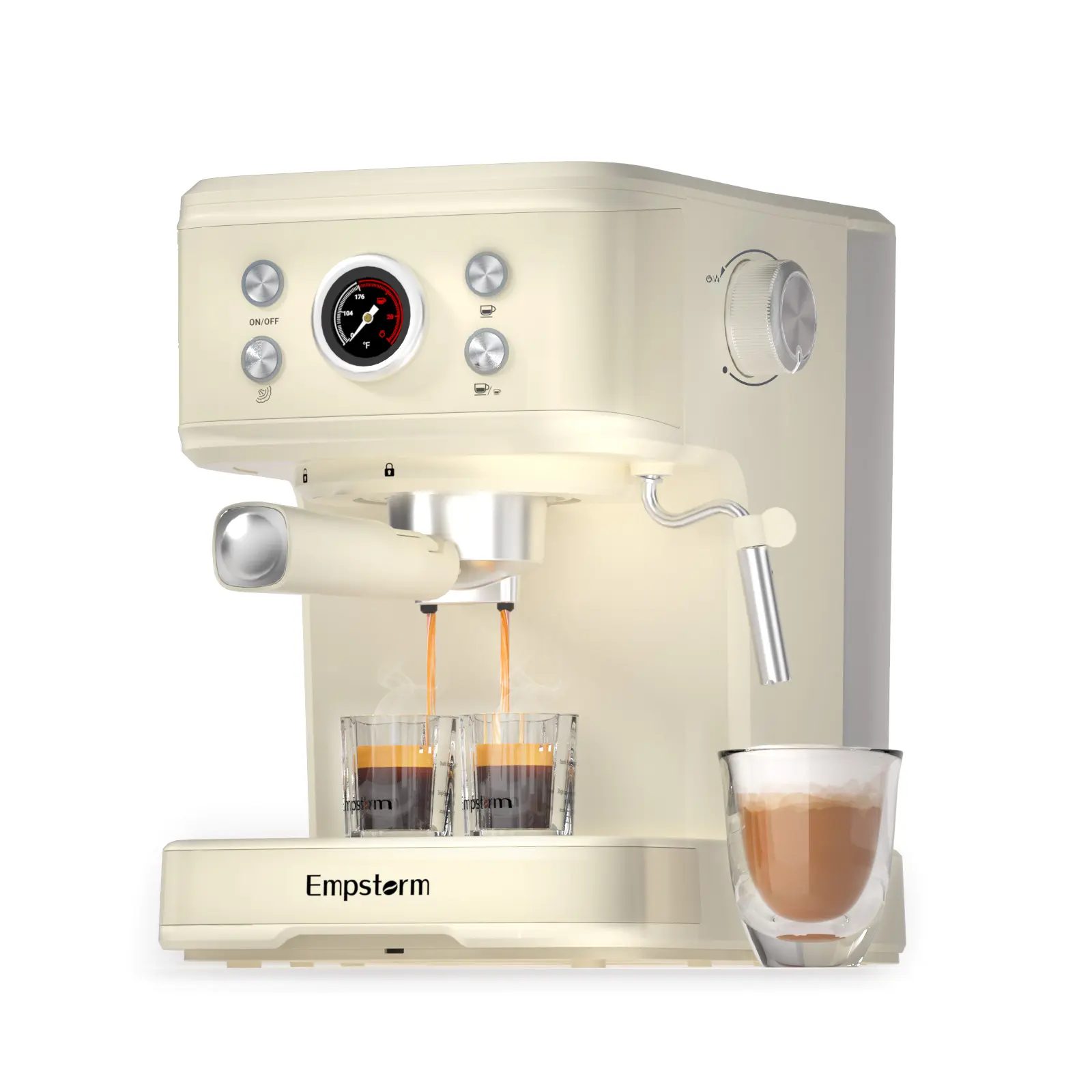 Empstorm Nieuwe Merk Deuropening Semi-Auto Commerciële Koffiemachine Espresso Cappuccino Maker Met Zichtbare Watertank