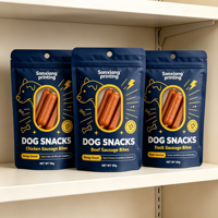Sacs d'emballage pour aliments pour animaux de compagnie en BOPP personnalisés, durables, résistants à l'humidité, réutilisables, avec fermeture éclair, pour le stockage des aliments secs et des friandises pour chiens et chats
