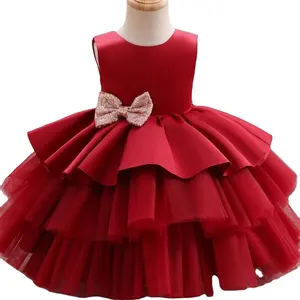 Mädchen Boutique Kleidung Kinder Plissee Kuchen Stil Rüschen Abend Party Kleid Rüschen Abend Party Kleid Puffy Rock Delikatesse