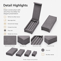 Plateau de présentation de bijoux carré de luxe en microfibre gris foncé, orné de diamants, pour pierres précieuses, boîtes et présentoirs à bijoux, boîte à bijoux en vrac