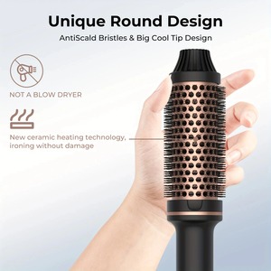 Cepillo Eléctrico Calentado Profesional para Rizar y Alisar el Cabello, Antiescaldaduras, Regalo de San Valentín - Product Image 4