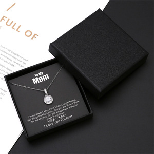 สร้อยคอจี้ทองแดงทรงกลมสีขาวคลาสสิกพร้อมกล่องของขวัญและการ์ดข้อความงานประดิษฐ์ทำด้วยตัวเองของขวัญวันแม่สำหรับคุณแม่ของฉัน - Product Image 4