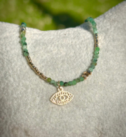 Collier minimaliste en tourmaline verte émeraude naturelle plaqué or 18 carats, ras-de-cou asymétrique délicat, bijoux de tous les jours pour femmes