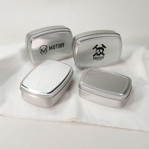 Logo personnalisé conçu petite boîte en aluminium rectangulaire en métal carré peut boîtes pour la nourriture pour savon à l'huile d'olive avec couvercles - Product Image 3