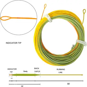 Solid Fly Fishing Line Indicator Freshwater Fishing Line Perception Ultra Low Stretch Core Loading Zoom Welded Loops Line B10