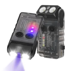 Pequeña linterna UV LED impermeable Mini antorcha recargable multifunción llavero EDC linterna para emergencia