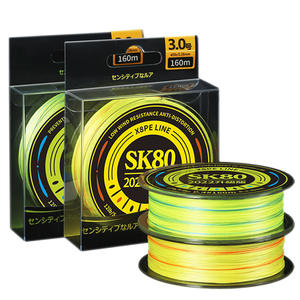 Línea de Pesca Trenzada de Alta Resistencia Sk80 X8pe Line 3.0 de 160 m para Lanzamiento y Uso Antienredos - Product Image 5
