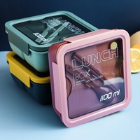 Conteneur alimentaire scellé en plastique écologique boîte à déjeuner à compartiment Portable Bento avec couverts