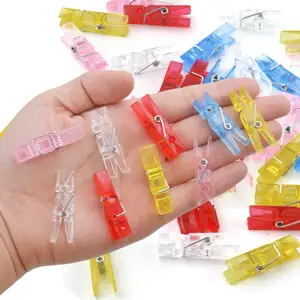 Embalagem a granel pequenos clipes de papel de utilidade de plástico colorido, clipes de fotos com alta qualidade