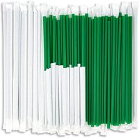 Pailles colorées biodégradables personnalisées imprimées Cocktail Bubble Tea Boba emballées individuellement Vente en gros