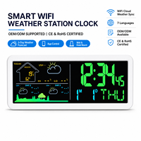 Station météo intelligente WiFi AIKS, horloge murale numérique, prévisions sur 3 jours, application Tuya, température, humidité, horloge de table LCD pour la maison et le bureau