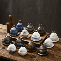 Tasse à ragoût en céramique de style japonais bol à soupe en céramique sous glaçure bol à vapeur bol à nouilles avec couvercle