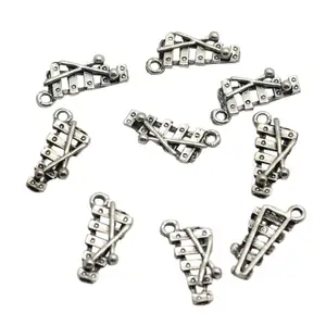 Großhandel Antik Silber Musik Charms Kawaii Xylophon baumeln Anhänger DIY für Schmuck herstellung Halskette Armband und Handwerk