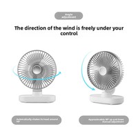 Nouveau ventilateur de bureau USB mécanique silencieux, oscillant, réglable en hauteur, portable, rechargeable, avec moteur sans balais, idéal pour étudiants et bureaux