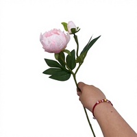 Fleur artificielle de pivoine à 2 têtes, pivoine en soie artificielle à tige unique, arrangement floral rose pour la décoration de la maison, de l'hôtel et des mariages