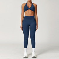 PASUXI Vente en gros de vêtements de sport et de yoga de haute qualité, ensemble de 4 pièces, haut court à manches longues taille haute, leggings, soutien-gorge, léger, écologique, pour la salle de sport