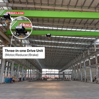 Grue à poutre simple de 1 à 20 tonnes, modèle européen, certifiée CE ISO, fonctionnement stable, contrôle VFD personnalisé, pour entrepôt