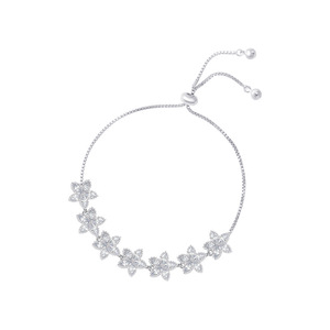 Flower <b>Bracelet</b> Micro Inlaid Zircon <b>Copper</b> Alloy Silver Gold Party Jewelry Women Fashion European Style - Product Image 4