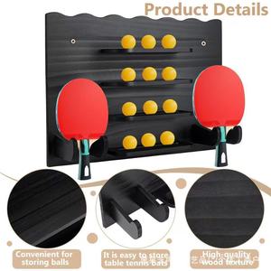 Étagère murale en bois pour le rangement des balles de ping-pong, présentoir à plusieurs niveaux, support pour balles de ping-pong - Product Image 2