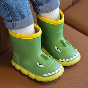 Bottes <span class=keywords><strong>de</strong></span> <span class=keywords><strong>pluie</strong></span> imperméables en PVC antidérapantes pour garçons et filles, motif dinosaure <span class=keywords><strong>de</strong></span> dessin animé, mi-longues, vente en gros - Product Image 2