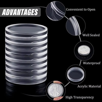 16-40mm étuis transparents porte-monnaie boîte de collecte de pièces de monnaie étui de stockage Capsules boîtes de protection conteneur