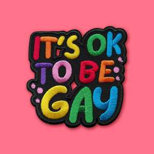 Es ist in Ordnung, Homosexuell Patch Whole some Cute Colour ful Adhesive Cute Geschenk Eisen oder Nähen auf LGBTQ Rainbow Stickerei Patches - Product Image 1
