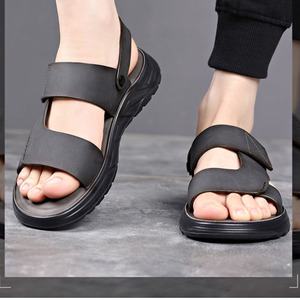 Sandales personnalisées pour hommes en cuir de qualité supérieure, à double usage, <span class=keywords><strong>ultra</strong></span>-douces, antidérapantes, respirantes, décontractées, pour l'été, la randonnée en plein air, la plage, des tongs - Product Image 6