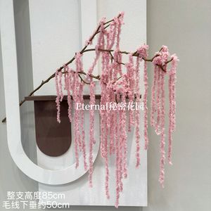 Flor Artificial Colgante Secret Garden, Rama Individual de 85cm, Borlas de Hilo Rosa para Decoración de Paredes, Accesorios para Bodas - Product Image 1