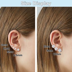 Boucles d'oreilles clous classiques 4 griffes en moissanite 0,1 à 4 carats, or blanc, <span class=keywords><strong>argent</strong></span> sterling <span class=keywords><strong>925</strong></span>, moissanite VVS, pour hommes et femmes - Product Image 5