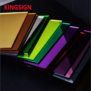 Kingsign high definition reflection 3mm flexible plastic mirror gold acrylic sheet