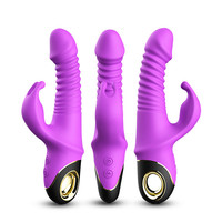 Dildo à double poussée rotatif à 360 degrés, 9 vitesses, simulation anale, clitoris, massage de la prostate, jouet sexuel pour adultes, gode lapin, vibrateur