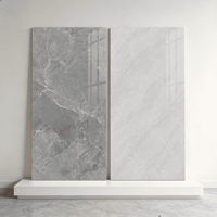 Carreaux de sol et de mur en céramique aspect marbre gris 750x1500mm 10mm d'épaisseur Poli Antidérapant Résistant aux acides Antibactérien Grade 4A