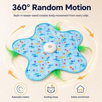 Jouet interactif pour chat en plastique moderne, mignon, réutilisable, écologique, automatique, avec plumes, rechargeable par USB, durable, vente en gros