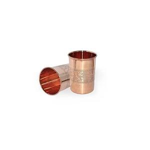 Rust Free Pure Copper <b>Water</b> <b>Glass</b> with Fine Polish & Strong Bottom for Daily Use in Travel Picnic Kitchen or Yoga Routine - Product Image 1