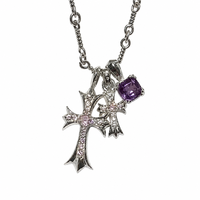 Collier pendentif croix gothique, collier ras du cou à franges multicouches pour femmes, style grunge audacieux